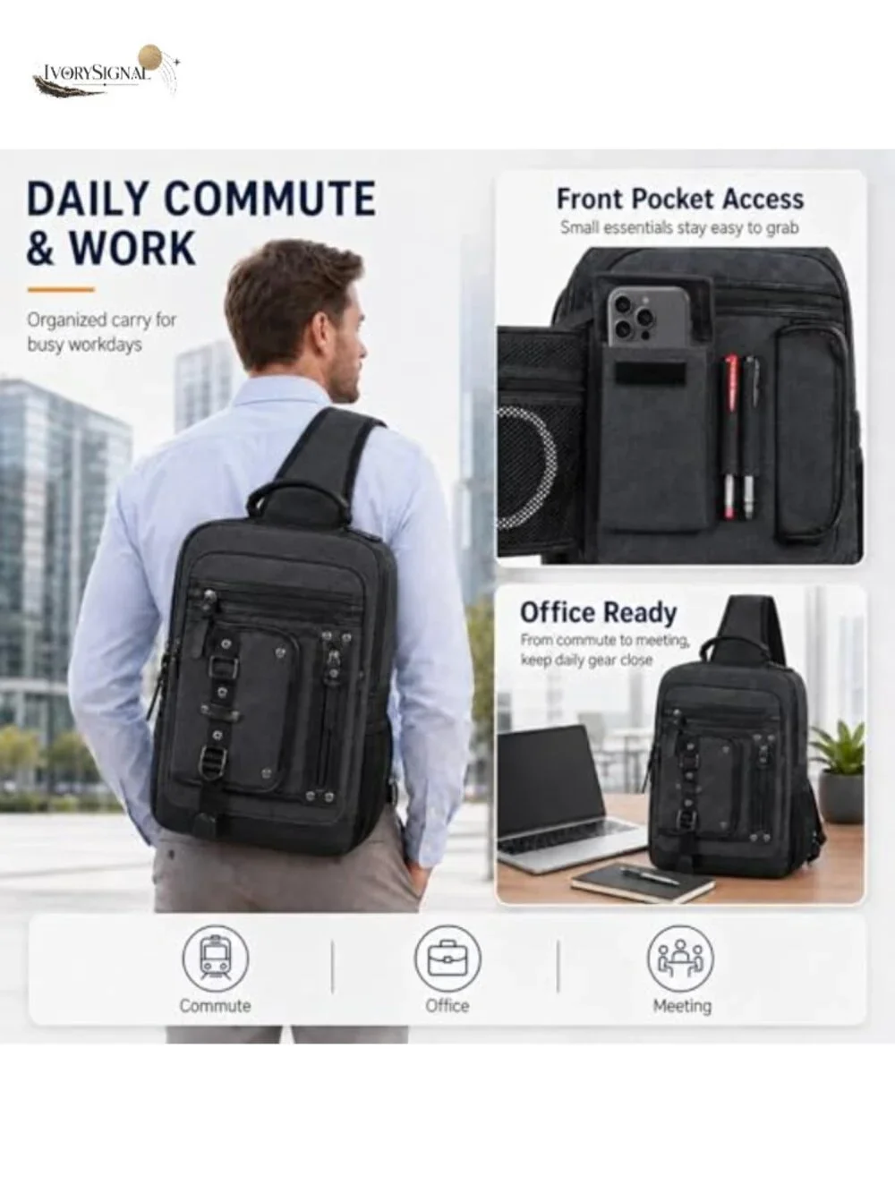 Canvas Laptop Messenger Bag Men Retro Crossbody Sling